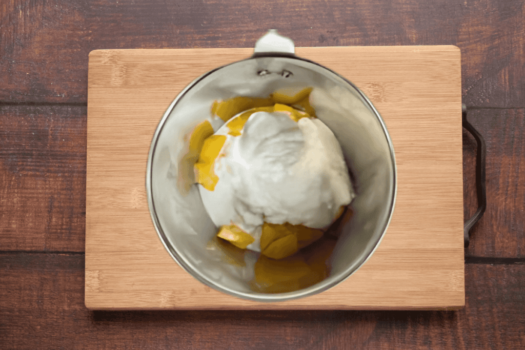 mango ingredients mixing
