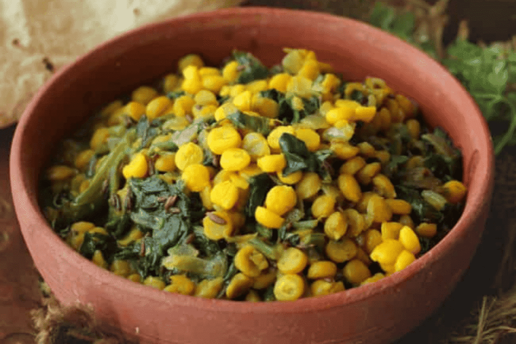 Chana Dal and Spinach Sabzi - Dry
