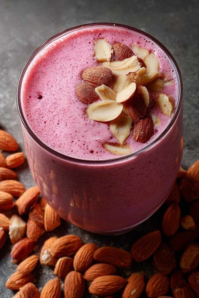 Cherry almond smoothie full Glass