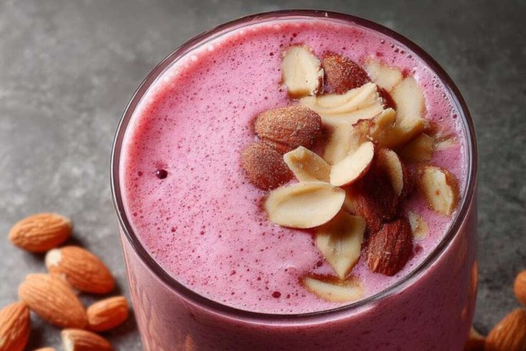 Cherry almond smoothie Glaas